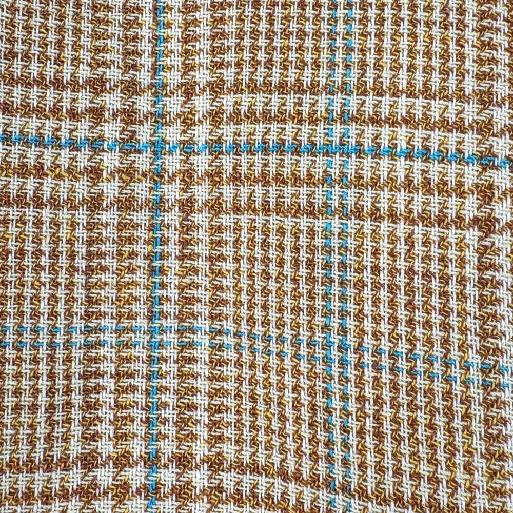 Ann Taylor Womens Brown Tan Plaid Wool Linen Blend 3 Button Blazer Jacket Size 8 - Picture 5 of 12